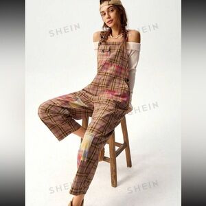 New SHEIN plaid overalls size XL/12